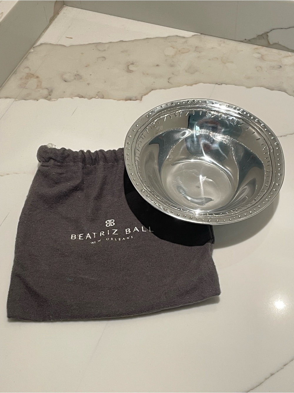 Beatriz Ball Primitivo Mini Bowl - Silver Polished Metal
